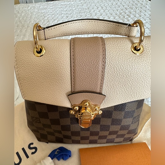 Authentic Louis Vuitton Clapton backpack - Damier Ebene, Beige Leather - Picture 9 of 16